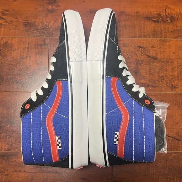 VANS New! Men’s Shoes Skate Grosso Mid University Red Blue Size 11.5 - Picture 2 of 9